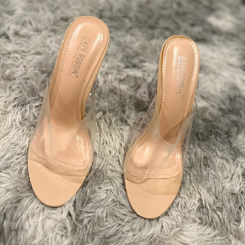 Cape Robbin Clear and Nude Heels